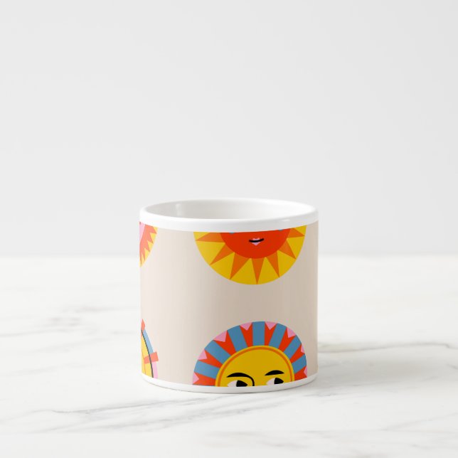 Abstract suns: ethnic seamless pattern. espresso cup (Front)