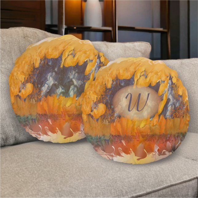Abstract Sunset 0612 Round Pillow (Creator Uploaded)