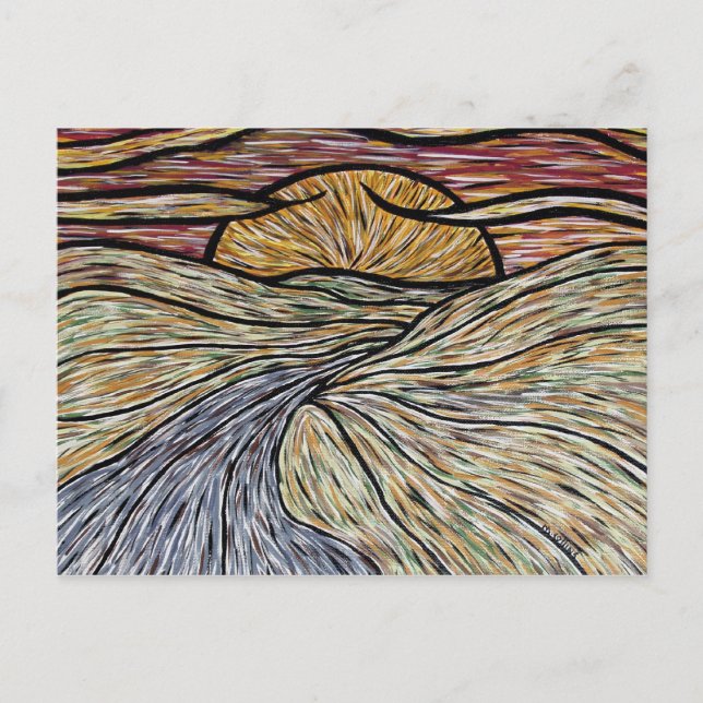 Abstract Sunset Art Postcard (Front)