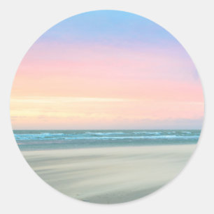 Abstract sunset at the beach in the Hague Classic Round Sticker