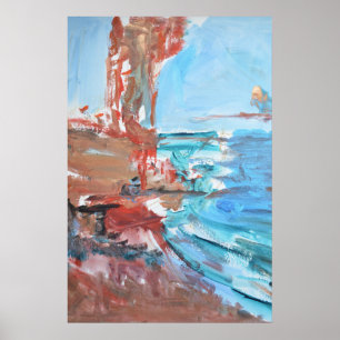 Abstract Sunset Coast & Red Rocks Poster