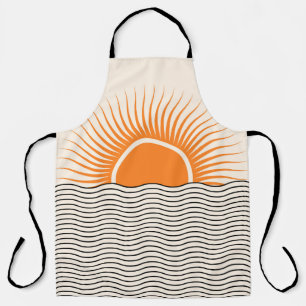 Abstract sunset: geometric boho decor. apron