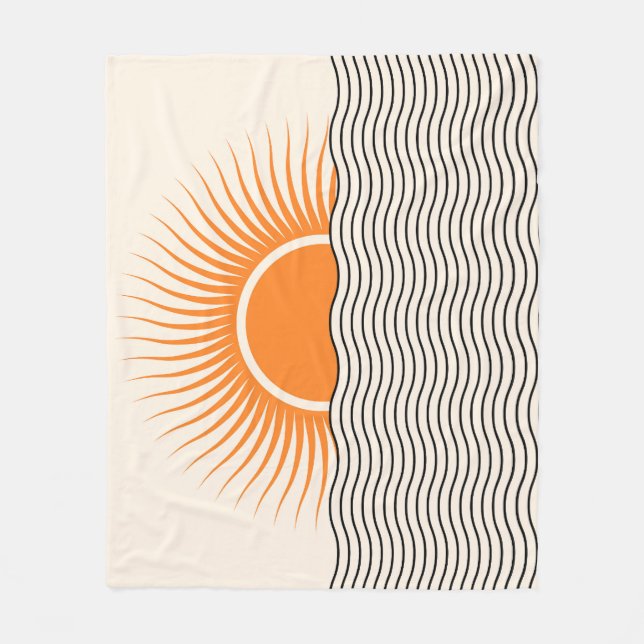 Abstract sunset: geometric boho decor. fleece blanket (Front)