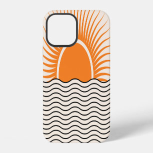Abstract sunset: geometric boho decor. iPhone 12 case
