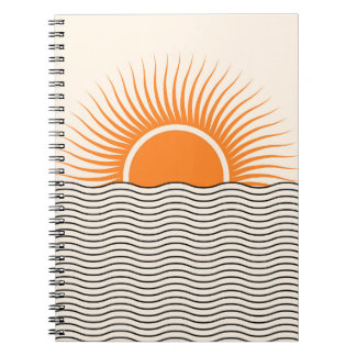 Abstract sunset: geometric boho decor. notebook