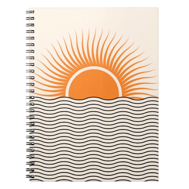Abstract sunset: geometric boho decor. notebook (Front)