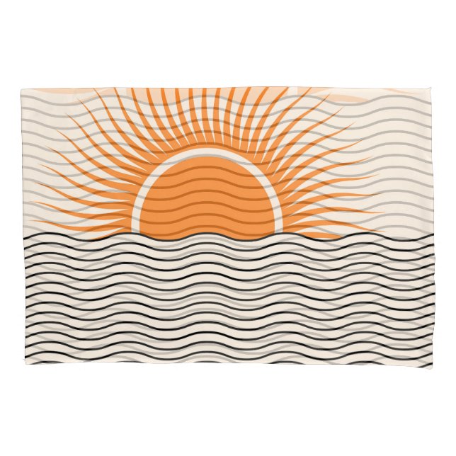 Abstract sunset: geometric boho decor. pillowcase (Front)