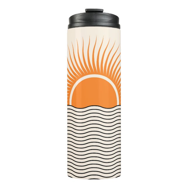 Abstract sunset: geometric boho decor. thermal tumbler (Front)