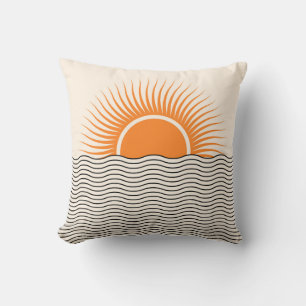Abstract sunset: geometric boho decor. throw pillow