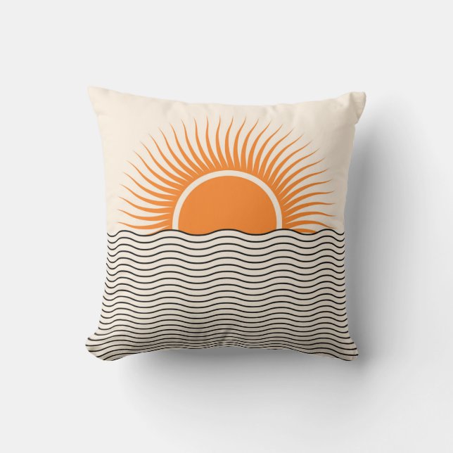 Abstract sunset: geometric boho decor. throw pillow (Front)