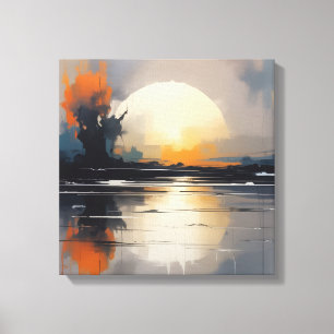 Abstract Sunset Landscape canvas wall Art