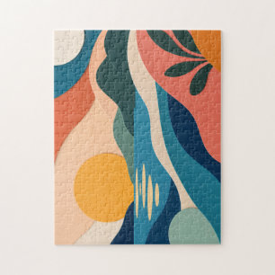Abstract Sunset Landscape Modern Art Jigsaw Puzzle