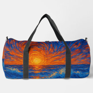 Abstract Sunset over Ocean Waves Duffle Bag