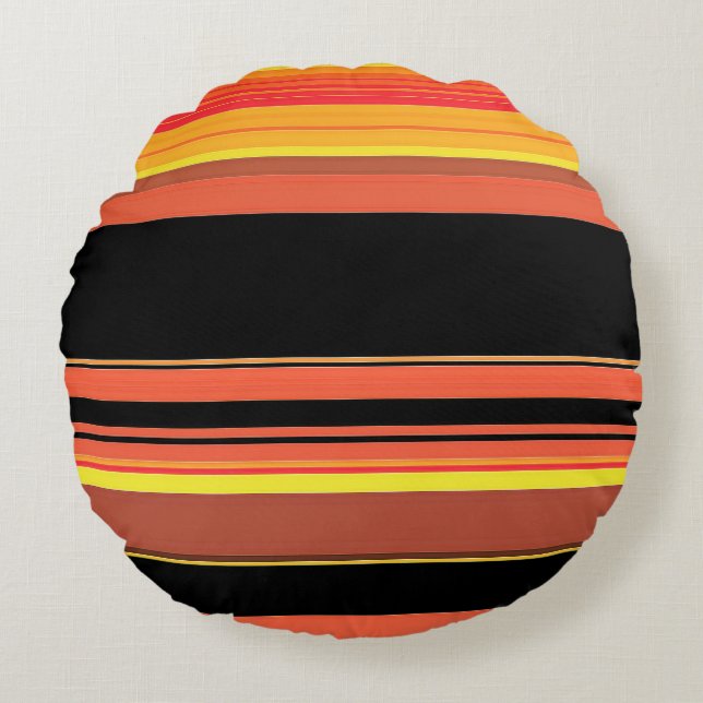 ABSTRACT SUNSET ROUND PILLOW (Front)