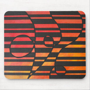 Abstract Sunset Stripes with Bold Geometric Shapes Mouse Pad