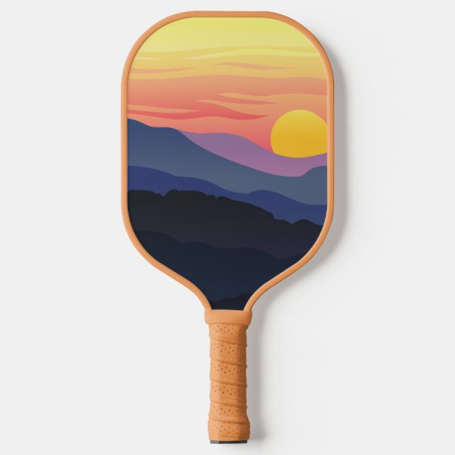 Abstract Sunset View Pattern Pickleball Paddle (Front)