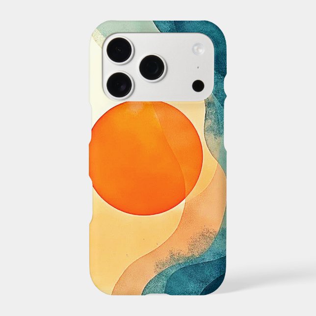Abstract Sunset Waves Art (Back)