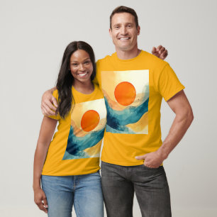Abstract Sunset Waves Art T-Shirt