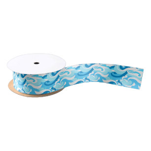 Abstract surf waves satin ribbon