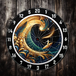 Abstract Surfer Beach Energy Art Dartboard