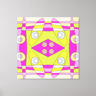 Abstract Surfing Bright Pink Green Bubblegum  Canvas Print