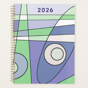Abstract Surfing Green Purple A Planner