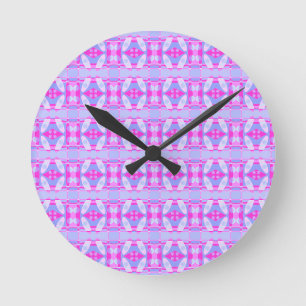 Abstract Surfing Hot Pink Purple Round Clock