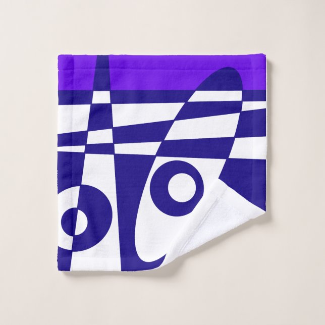 Abstract Surfing - Indigo Purple Navy Blue White  Wash Cloth (Wash Cloth)