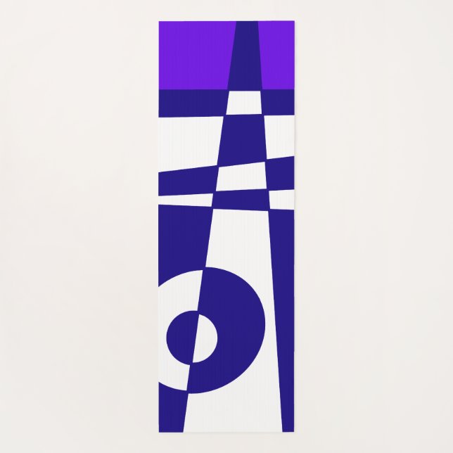 Abstract Surfing - Indigo Purple Navy Blue White  Yoga Mat (Back)