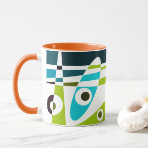 Abstract Surfing Olive Blue Teal Planner Mug
