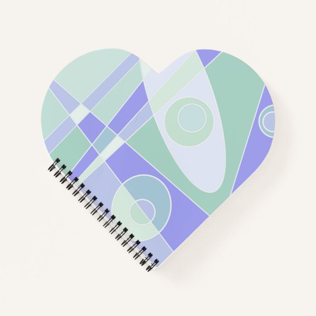 Abstract Surfing Pastel Purple Green Notebook (Front)