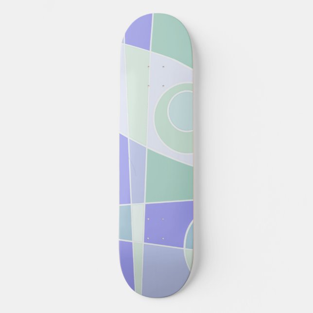 Abstract Surfing Pastel Purple Green Skateboard (Front)