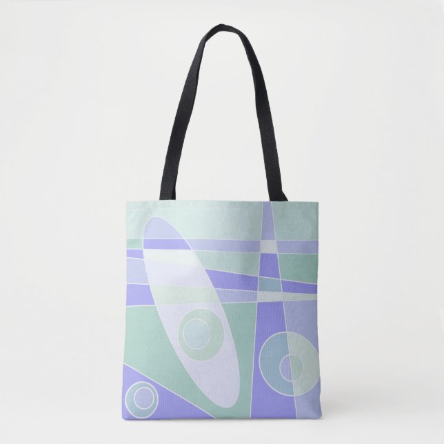 Abstract Surfing Pastel Purple Green Tote Bag (Front)