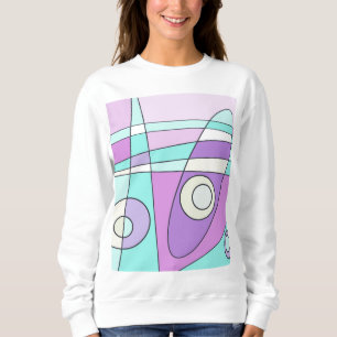 Abstract Surfing Pastel Turquoise Lilac Sweatshirt