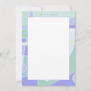 Abstract Surfing Purple Green Personalized Name Card