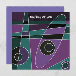 Abstract Surfing Teal Purple Thinking Of You  Card