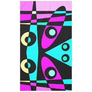 Abstract Surfing Turquoise Hot Pink Yellow Black  Tablecloth