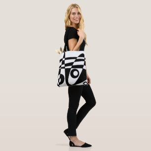 Abstract Surfing White Black Check Tote Bag