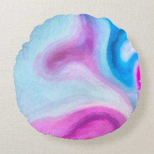 Abstract surrealistic background. Very colourful a Round Pillow