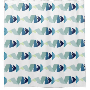 Abstract Swimming Blue Fish