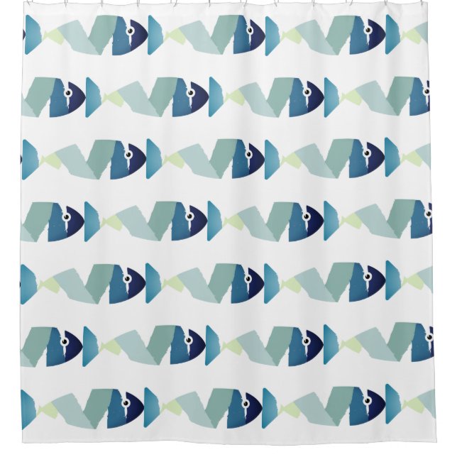 Abstract Swimming Blue Fish (Front)