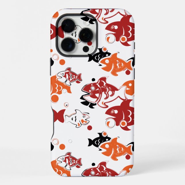 Abstract Swimming Fish Pattern Design iPhone Case (Back)