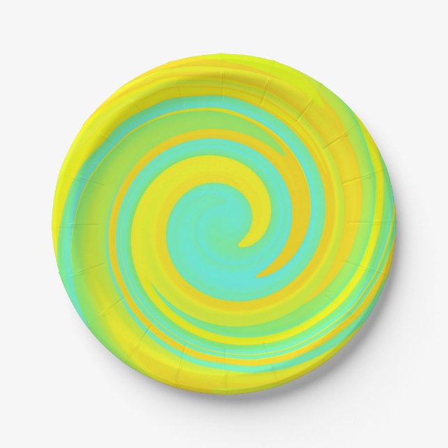 Abstract Swirl 250816 - 01b Paper Plate (Front)