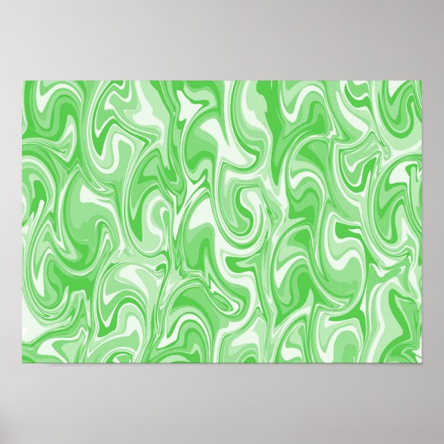 Abstract Swirl Art - Green Poster (Front)