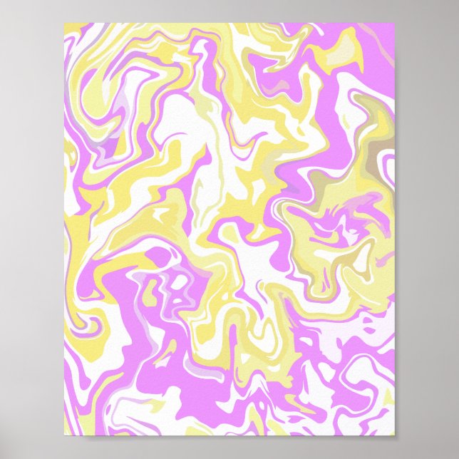 Abstract Swirl Art with Pastel Colours Poster (Front)