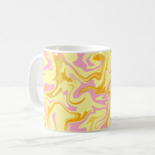 Abstract Swirl Art with Yellow, Pink, & Orange Coffee Mug