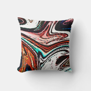 Abstract swirl background. Liquid paint texture in Throw Pillow
