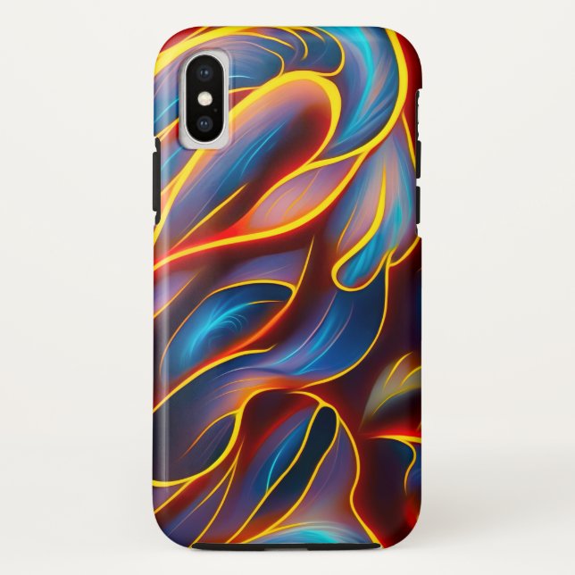 Abstract Swirl Blue Red Flames Case-Mate iPhone Case (Back)