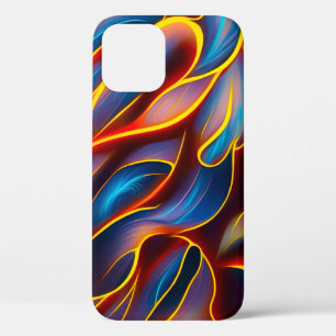 Abstract Swirl Blue Red Flames iPhone 12 Pro Case