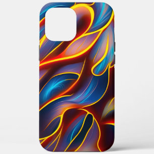 Abstract Swirl Blue Red Flames iPhone 12 Pro Max Case